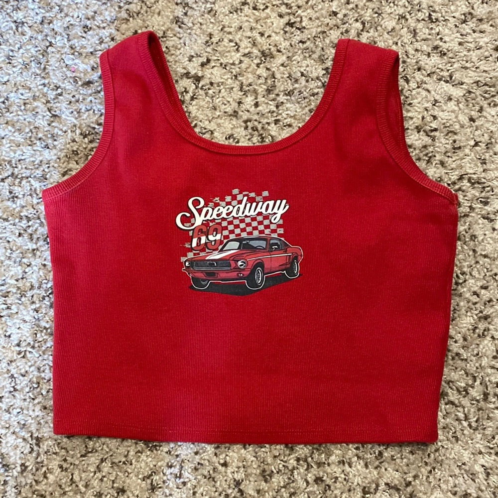 Red speedway 69 graphic tank